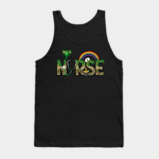 Nurse St. Patrick's Day Stethoscope Rainbow Tank Top